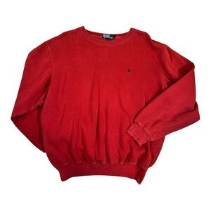 Vintage Polo Ralph Lauren Red Sweatshirt - L	(25" x 26")